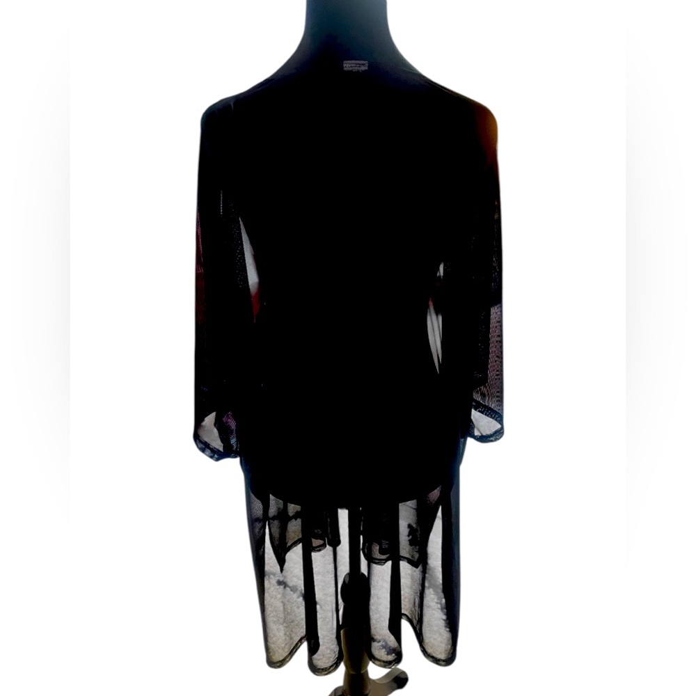 Black,kimono,flowing, sheer,swim cover Large,OS,New - Picture 3 of 5